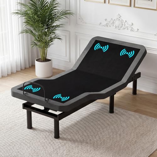 Image of Vipbear Premium Ergonomic Smart TXL Adjustable Bed Frame with Massage, Zero Gravity, Wireless Remote & Head-Foot Incline & USB Charging & Height Adjustable, Black