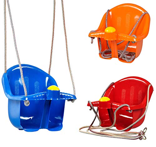 MTS Safety Swing Seat for Toddlers 1-3 Easy Install Indoor/Outdoor Garden Sturdy & Colorful Kids Swing Enhances Motor Skills Durable Plastic Assorted Colors for Babies 40kg Capacity
