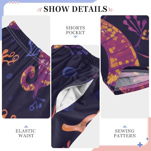 ZZXXB Cute Seahorse Boys Long Pants Soft Trousers Elastic Waist Kids Lounge Bottoms with Pockets S-XL4