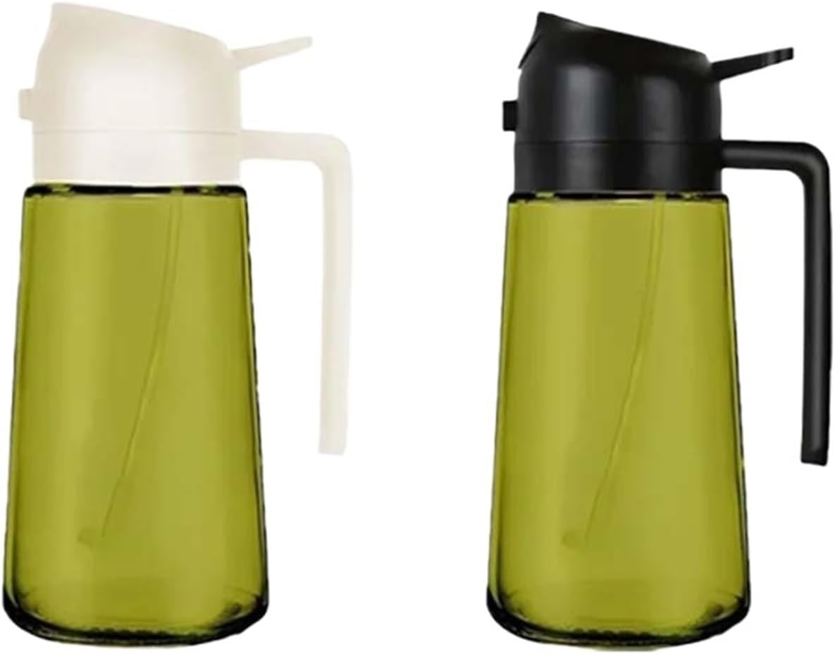 1-4PCS 2-in-1 Oil Dispenser Bottle With Spray And Pour Function Glass Sprayer For Kitchen Cooking BBQ Salad Baking(MIX-F-2PCS)