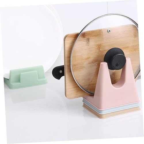 Miniatura 8 de Housoutil Estante para tapa de olla, 2 piezas, estante para tapa de olla de 2 niveles, soporte nórdico, soporte para utensilios de cocina