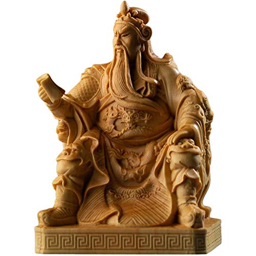 Guanyu statue Feng Shui et sculpture bois Guan Yu pour décoration maison et bureau