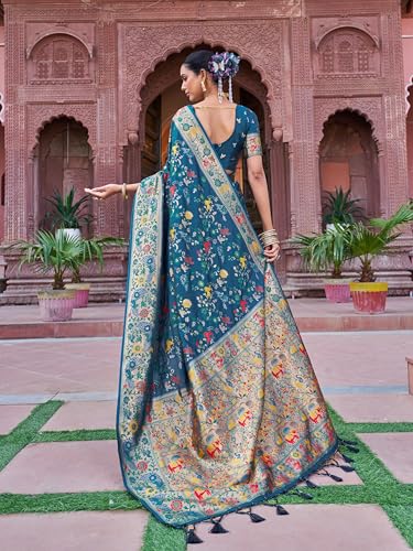 Image of SWORNOF Women's Kanjivaram Soft Silk Banarasi Sarees With Unstiched Blouse Piece