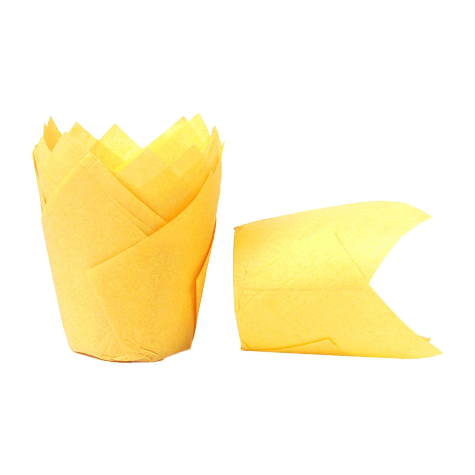 matumou 50Pcs Tulip Flower Shape Muffin Cup Disposable Holiday Party Cupcake Liner Kitchen Tools Cupcake Liner