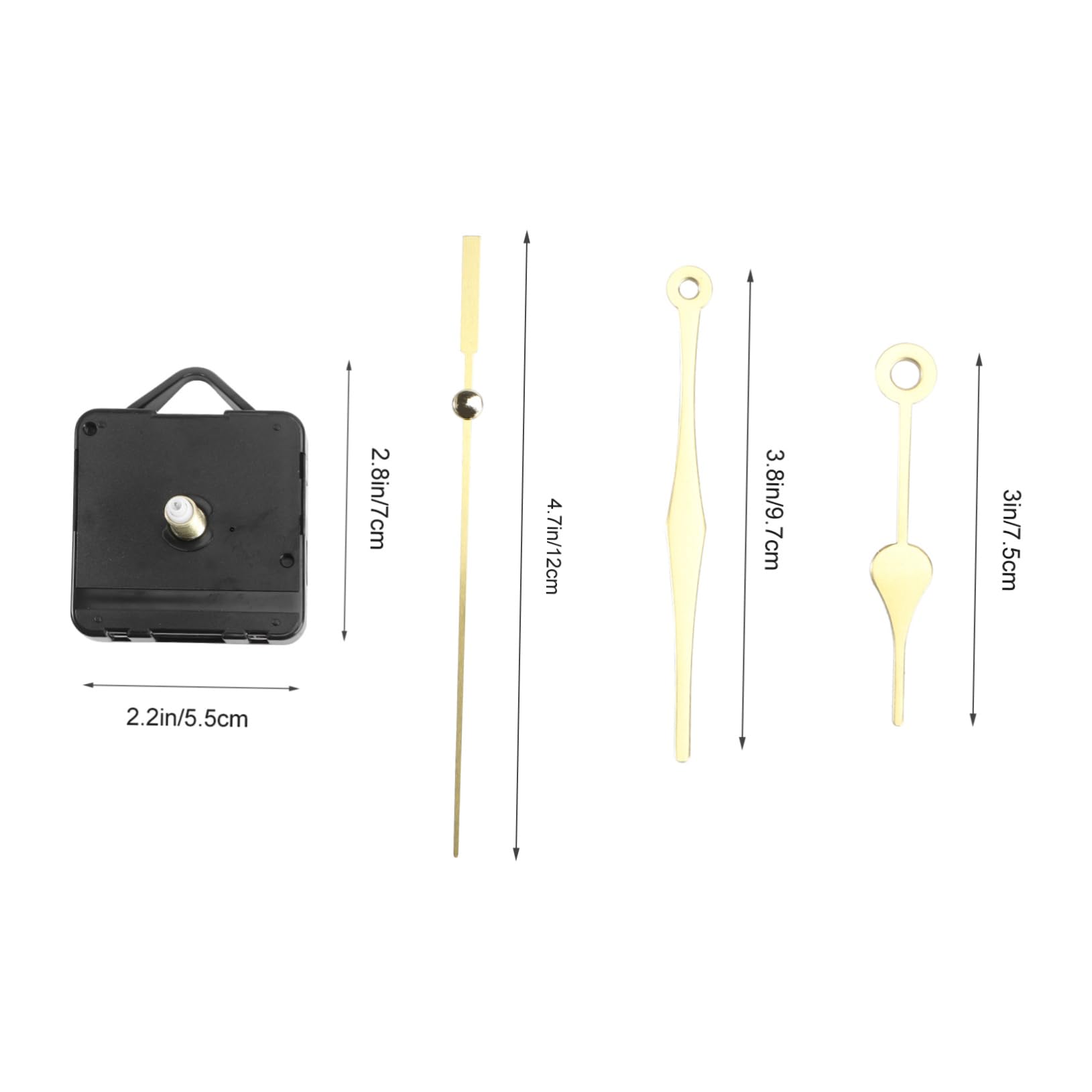 DOITOOL Kit di Sostituzione Movimento dell'orologio al Quarzo Silenzioso Movimento Muto movimenti dell'orologio Parti del meccanismo con 3 Batteria (Oro)