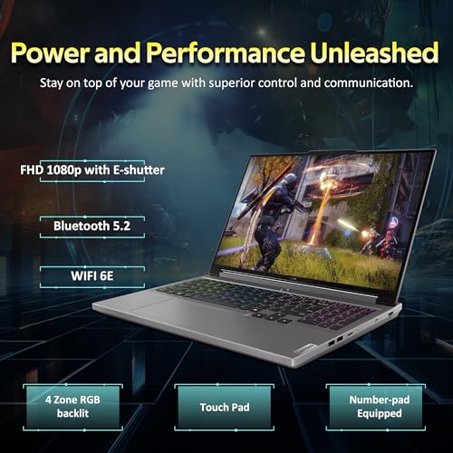 Image of Lenovo Legion 5 16 inch WQXGA 165Hz Gaming Laptop, Intel i7-14650HX, 16GB DDR5, 2TB Storage (1TB SSD+1TB Docking Station Set), GeForce RTX 4050, 4-Zone RGB Backlit Keyboard, Wi-Fi 6E, Win 11 Pro, Grey