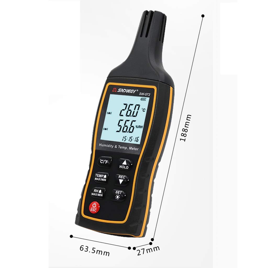 Termómetro e higrómetro de Mano Medidor Industrial de Temperatura y Humedad Digital de Alta precisión Termohigrómetro de Bulbo húmedo de Punto de rocío