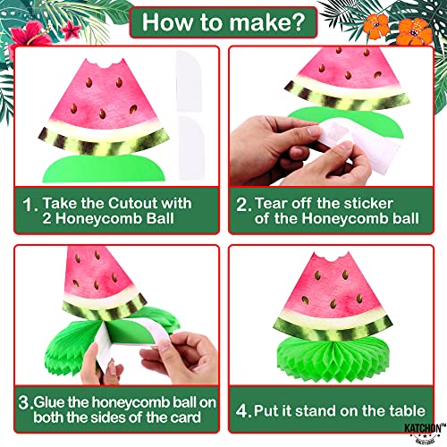 Image of KatchOn, One In A Melon Centerpieces - Pack of 9 | One in a Melon Party Decorations | Watermelon Birthday Decorations, Watermelon Centerpieces for Tables for Birthday, Baby Shower, Summer Party Decor