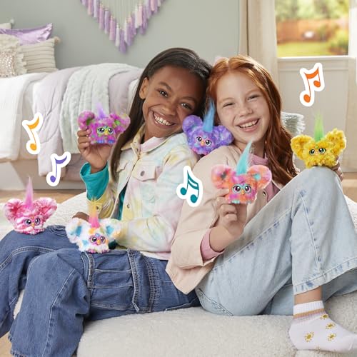 Furby Furblets Loo-Lay Mini, Elektronische Musik & Sätze in Furbisch (über 45 Geräusche), Kuscheltier in Weiß-gepunktet, für Kinder ab 6 Jahren, originelles Wichtelgeschenk