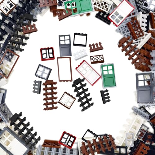 Cabeeskii 176 pièces fenêtres et Portes Ensemble, Blocs de Construction Accessoires ， pièces de Briques de Jardin de la Ville
