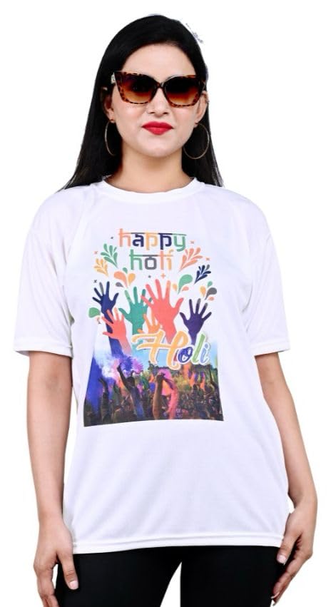 Image of PARTISH Holi Tshirt for Girls l Boys l Men and Women l Happy Holi Tshirt