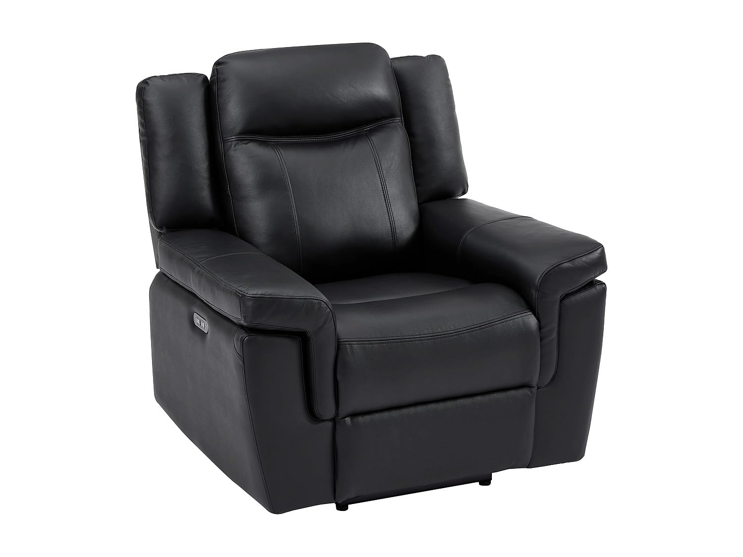 Vente-unique - Fauteuil Relax électrique en Cuir Noir Kenneth