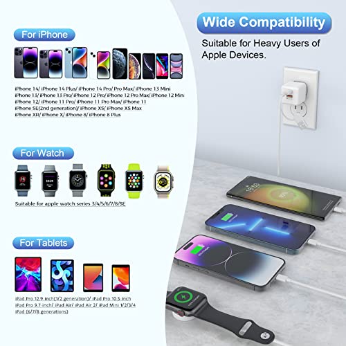 Upgraded 4 In 2 Watch & Phone Charger Cable - 20W Qc3.0+ Pd Usb C Apple Watch Charger For Magnetic Iwatch Fast Charging Cord, Travel Iphone And Iwatch Charger Block For Apple Watch/Iphone/Airpods #TOP2