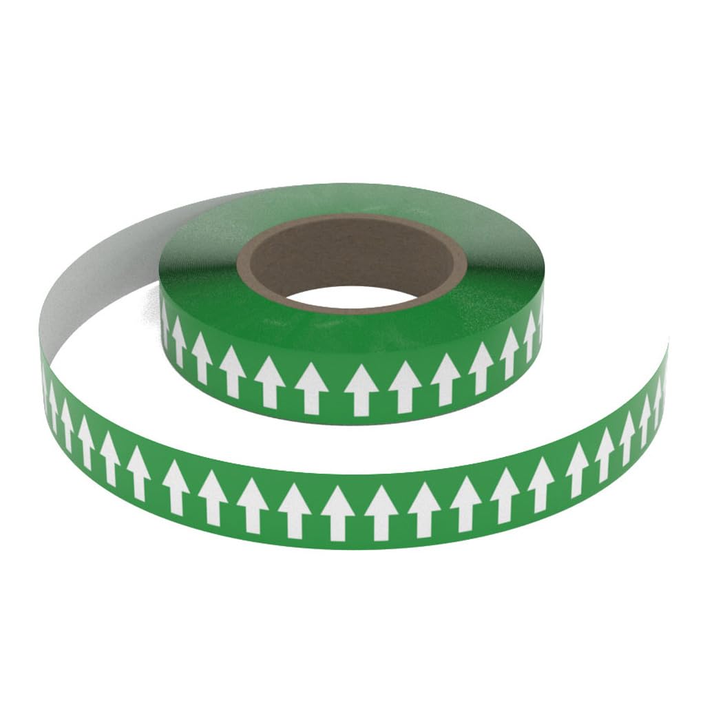 Arrow Pipe Marking Roll (Green with White Arrows) - 1" x 100'