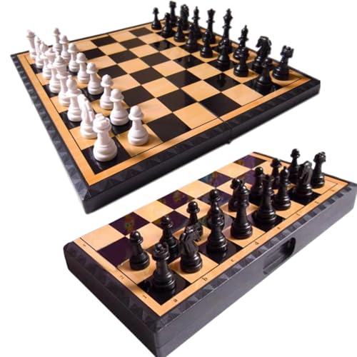 Image of 11x11 Inch Plastic Magnetic Chess Board Set | Foldable & Portable Chess Board Set with Strong Magnetic Pieces for Travel, Learning & Kids Use (11x11 Inch)