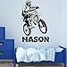 Motocross Decalcomania da muro Decorazione da parete Arte Adesivo personalizzato Vinile Rimovibile Sfondo Adesivo murale 42x63cm