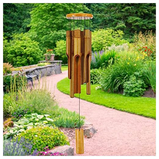 Bamboo Wind Chimes Outdoor,Wooden Wind Chimes with Melody Deep Tone,30" Classic Zen Garden Windchime for Relaxation, Grace.Home Décor for Patio, Garden or Indoor
