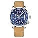 NIBOSI Mens Watches Leather Analog Quartz Watch Men Date Business Dress Wristwatch Men's Waterproof Sport Clock (Silver Blue)