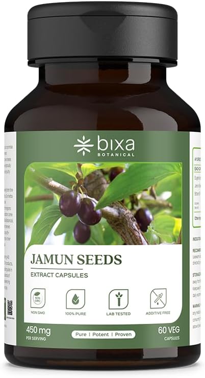 Jamun | Supports Low Sugar Levels, Prevents Tissue Damage, Reduces Thirst, Aids Digestion | Pack of 1 (Capsules)