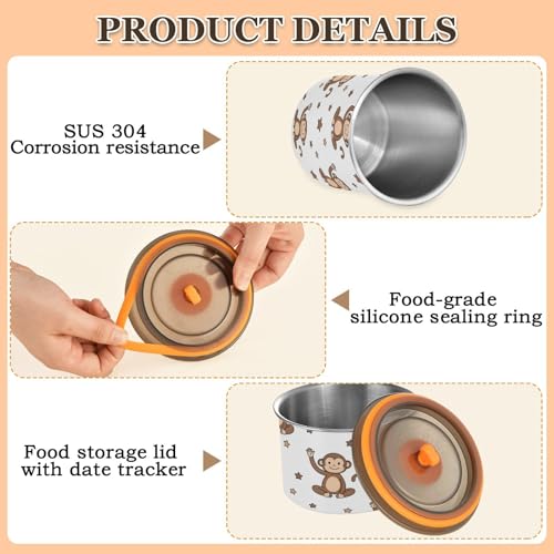 Envase hermético para café 900 ml de acero inoxidable DOMIKING miniatura 4