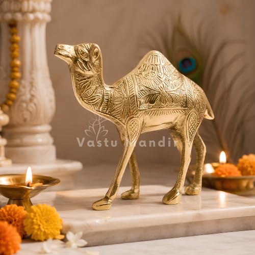 Image of Brass Designer Camel Idol, Vastu Remedy for Business Growth (16 cm, 780 g)