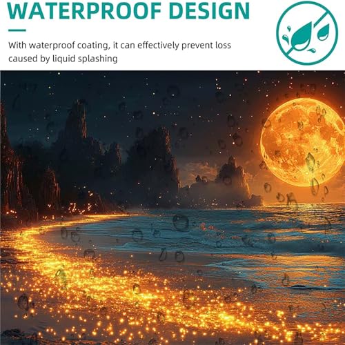 Tapis de souris lune imperméable avec base caoutchouc antidérapant