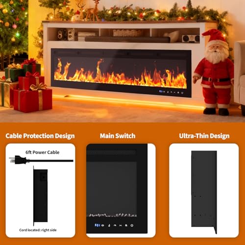 Image of GarveeTech 80 inch Electric Fireplace Recessed and Wall Mounted