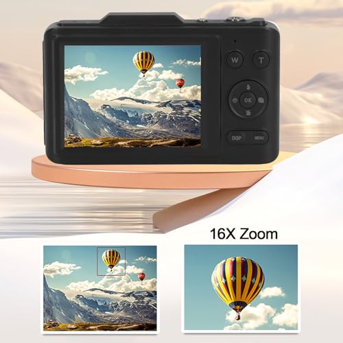 Cámara digital 4K 48MP con pantalla de 2.8 pulgadas y zoom 16x negra miniatura 2