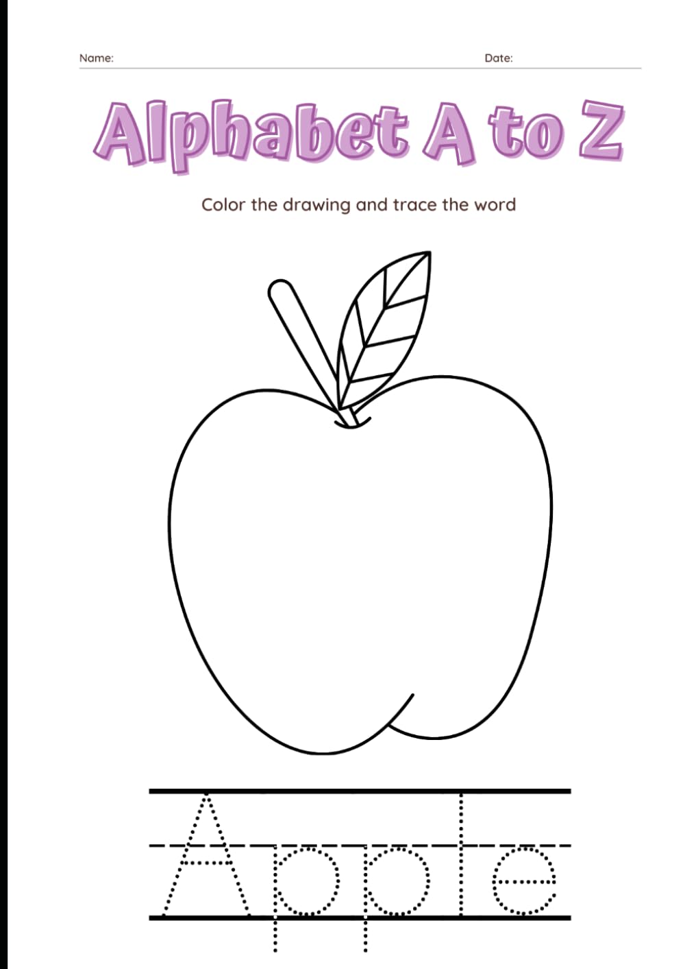 Alphabet a To Z Coloring Worksheet Set