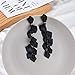 Vintage Long Acrylic Romantic Leaves Rose Petal Dangle Earrings Exaggerated Flower Drop Statement Floral Tassel Earrings for Women Jewelry-White+Black