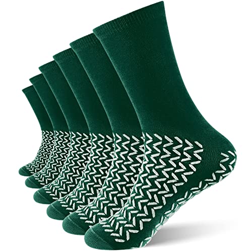 Prévention des chutes : lot de 6 chaussettes antidérapantes double face XXL vert