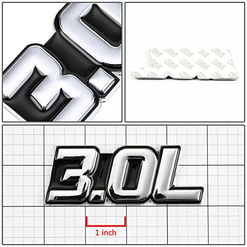 Image of Auto Dynasty Metal Emblem Decal Logo Trim Badge 3.0L (Silver & Black)