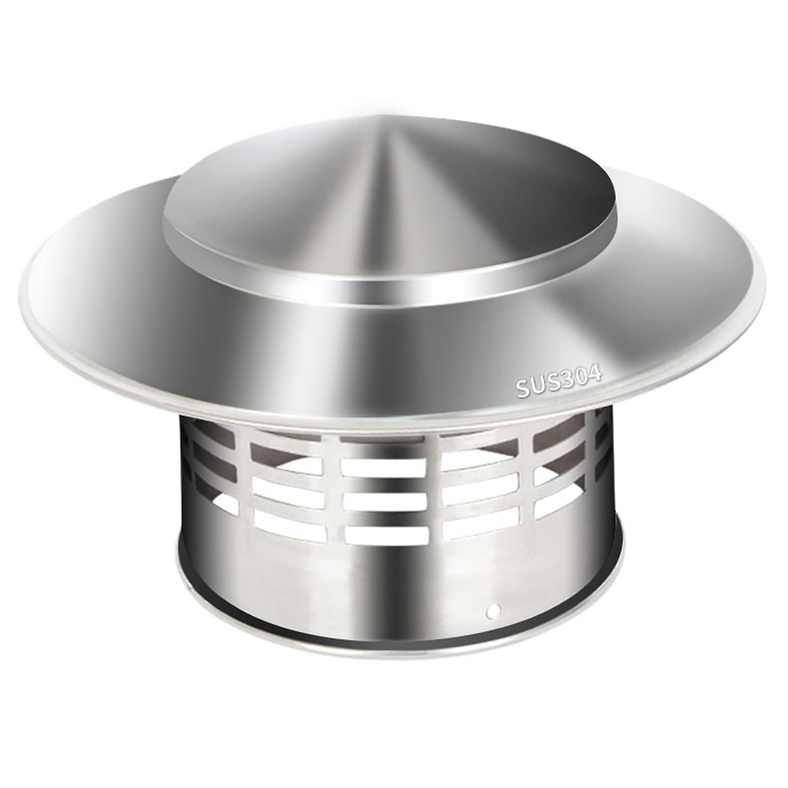Chapeau de cheminee exterieure pour conduit rond en inox