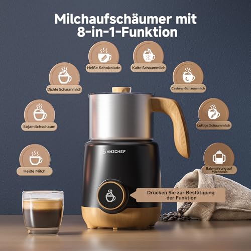 AMZCHEF Milchaufschäumer 600 ml, 8-in-1 mit Induktion – Bild 4