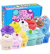 Butter Slime Kit, 12 Pack DIY Fluffy Slime Supplies Kit for Girls and Boys, Soft and Non-Stick St...