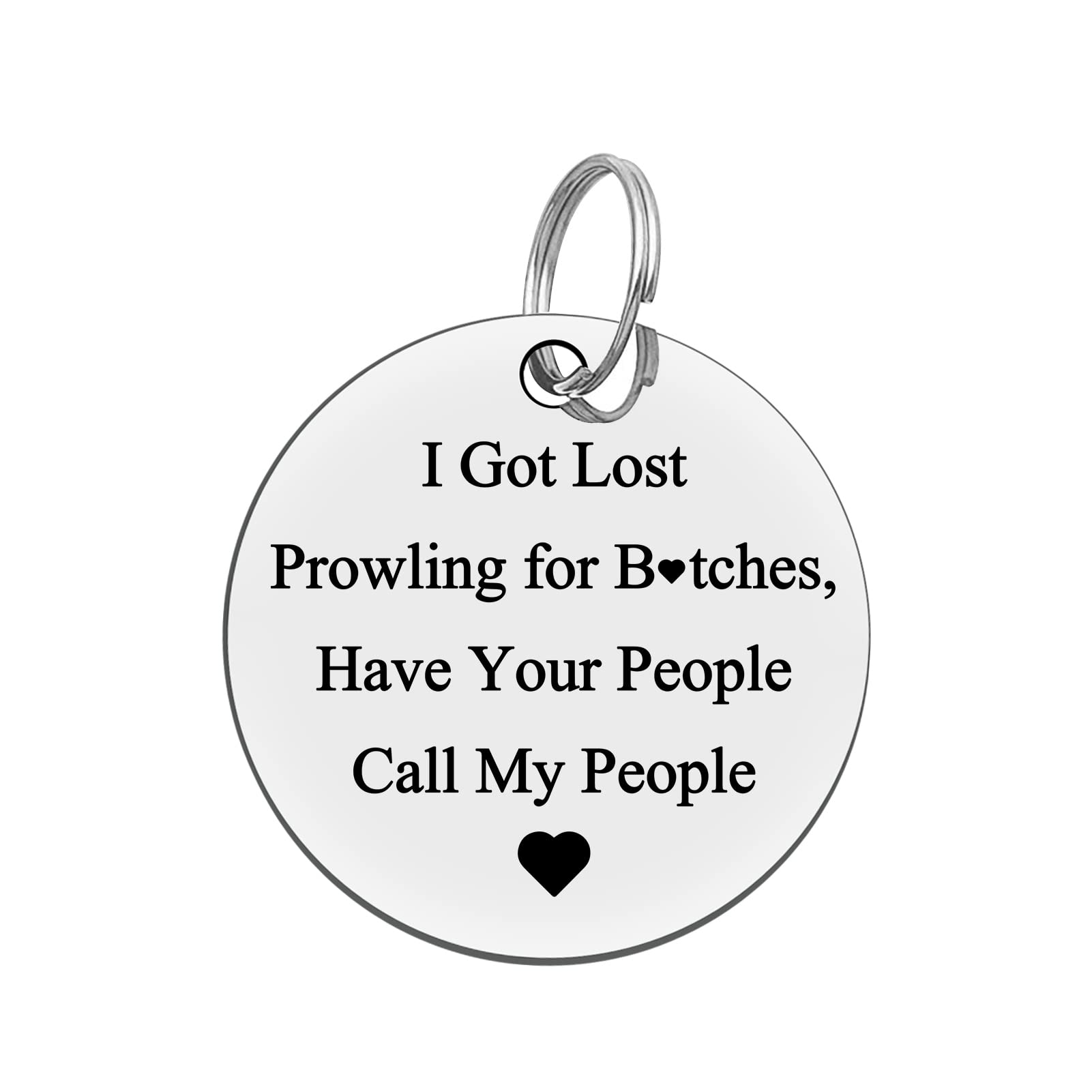 Funny Pet ID Tag Dog Tag Cat Tag Pet Collar Tag Pet Owner Gift I Got Lost Prowling Have Your People Call My People Keyring Puppy ID Tag for Dog Cats Owner