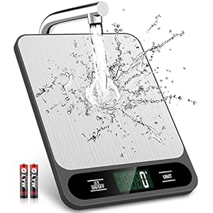 Mik-Nana Food Scale, 10kg/22lb Digital Kitchen Scale Weight Grams and Ounces for Baking Cooking Coffee Package Postage, 6 Units with Tare Function, LCD Display, Easy Clean Stainless Steel