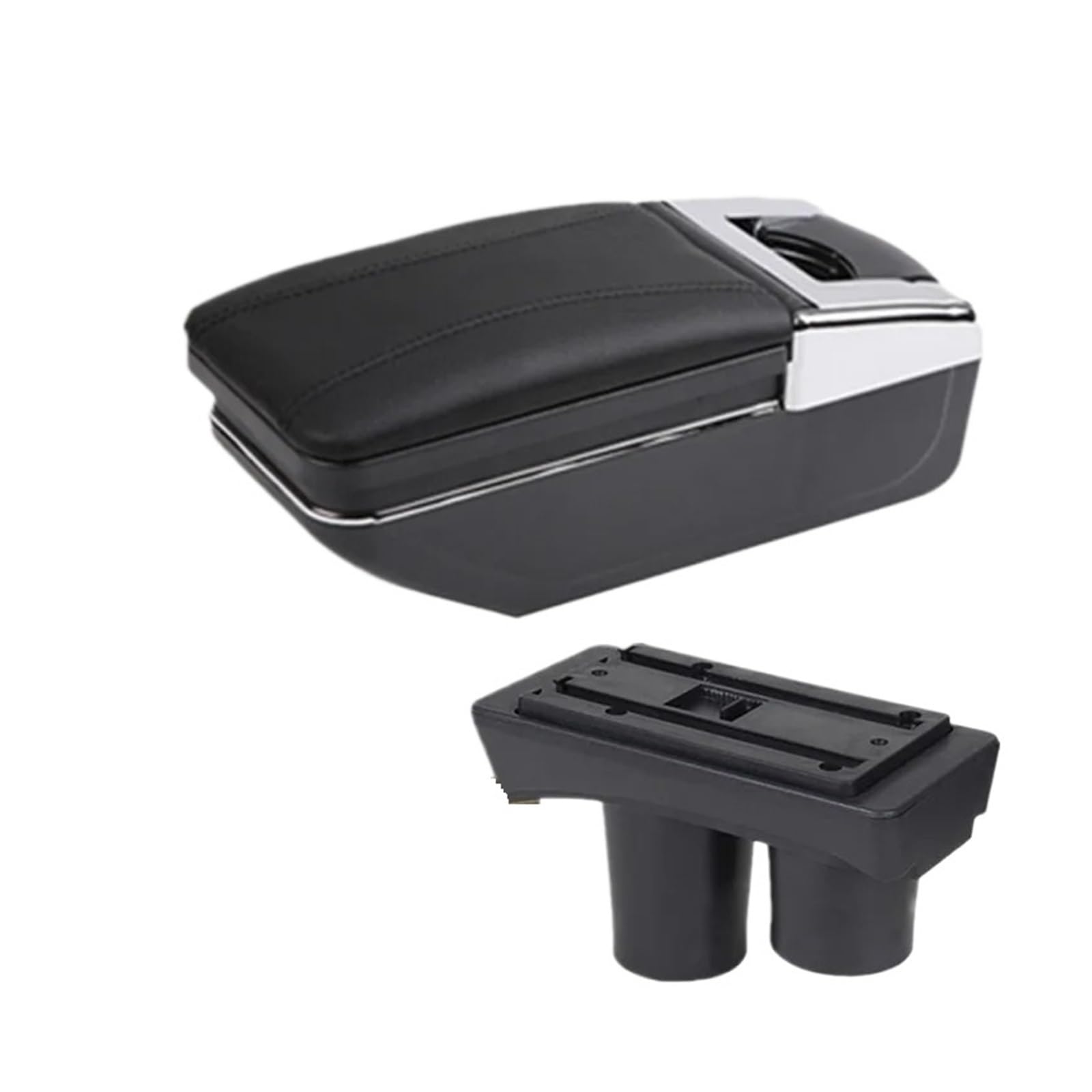 Umdjju A Black Line No Usb For Citroen For C2 For C3 Car Armrest Box Central Storage Interior Retrofit Usb Charging Ashtray Accessories Car Centre Console Armrest Box(A Black Line No Usb)