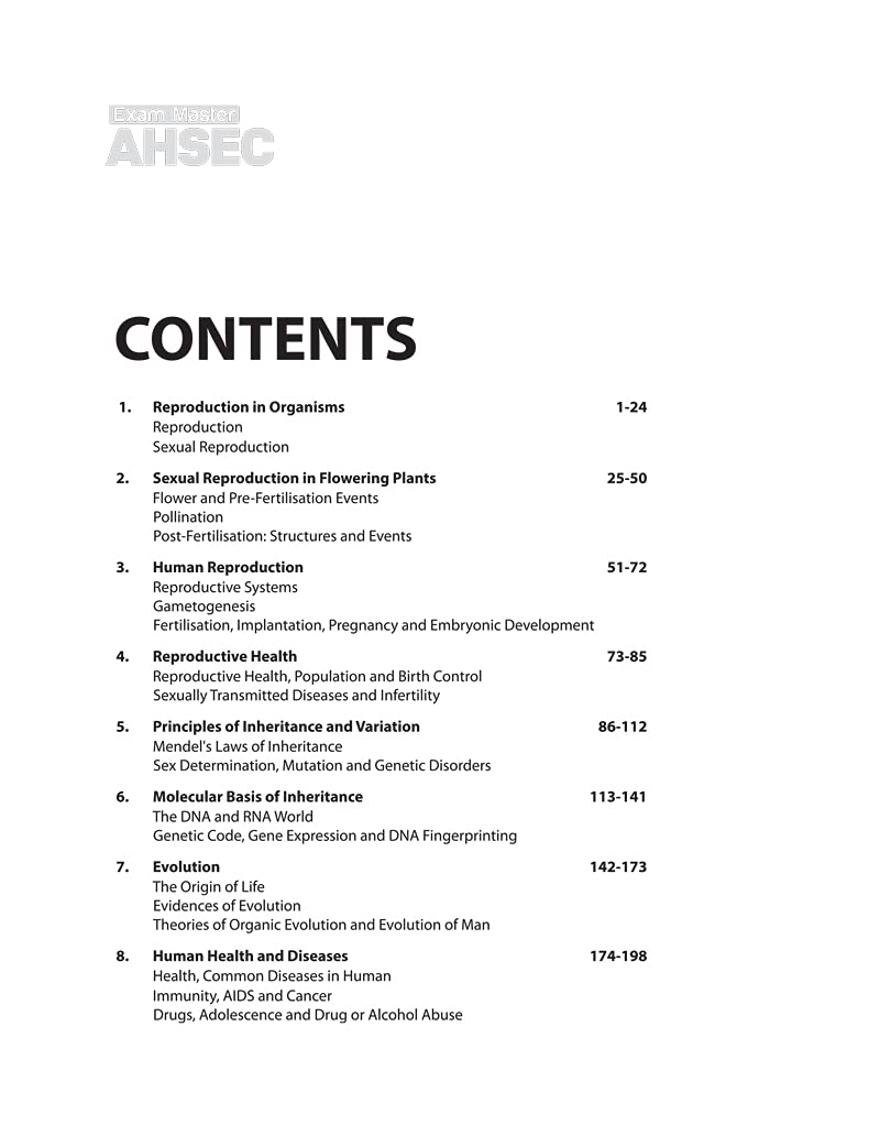 Exam Master AHSEC Biology Class 12 2021-22 (Old Edition) 1