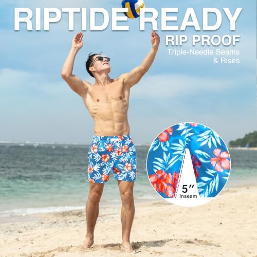 Image of Kanu Surf Men's Big Viper Extended Size Stripe Swim Trunk