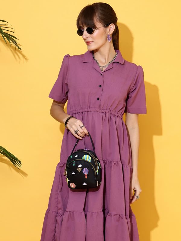Image of Sheetal Associates Women's Casual Half Sleeve Crepe Shirt Dress