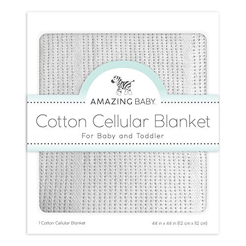Amazing Baby Cellular Blanket, Premium Cotton, Soft Sterling, 44x44 Inch (Pack of 1)