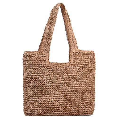 Image of Geelyda Beach Bags for Women, Summer Soft Large Woven Shoulder Purse Handbag, Beach Tote Straw Bag for Summer Vacation