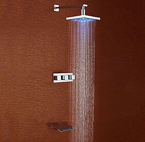 Ensemble de robinet de laiton LED qui change de couleur pour une douche moderne
