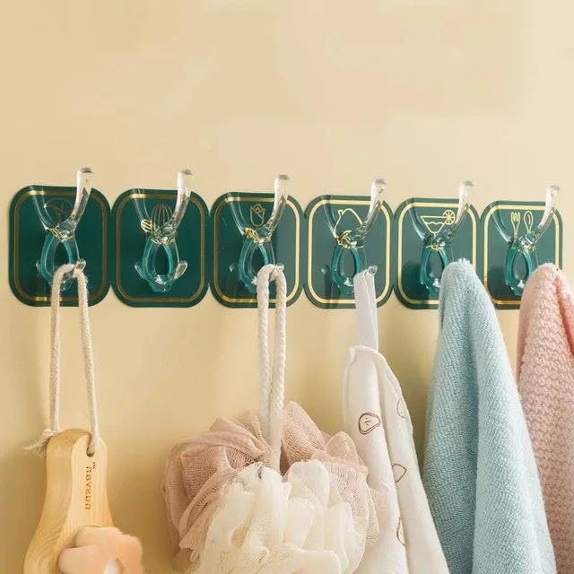Image of ABS Plastic Multifunctional Decorative Hooks, AMEE Door Hanger, 2 | Key Holder, Wall Mounted Adhesive, Coat Hanger, Hat Rack, Sundries Organizer