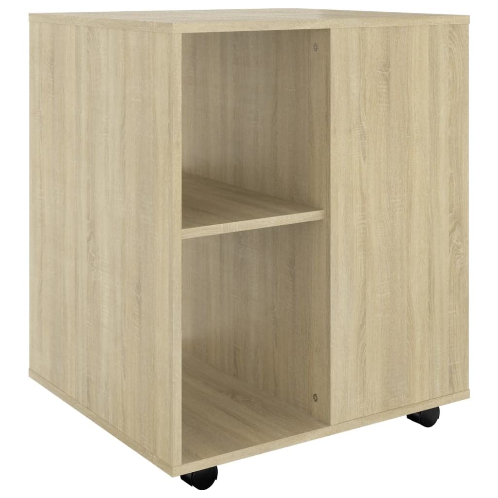 Armadio a rotelle, armadietto da ufficio, armadietto autoportante, per aziende, ufficio, scuola, soggiorno, camera da letto, rovere Sonoma, 60 x 53 x 72 cm