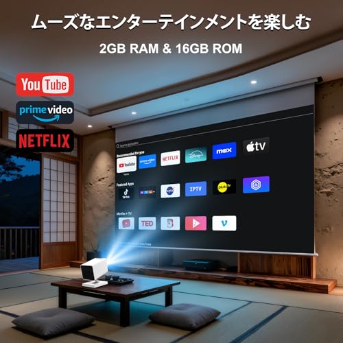 Maypug 小型プロジェクター Android TV搭載
