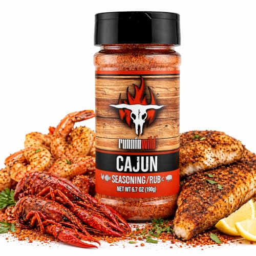 Image of Gourmet Cajun Seasoning | No Artificial Flavors, No MSG added | Premium Cajun Rub for Chicken, Fish, Shrimp and Pork | Runnin Wild Foods, 6.7 ounces