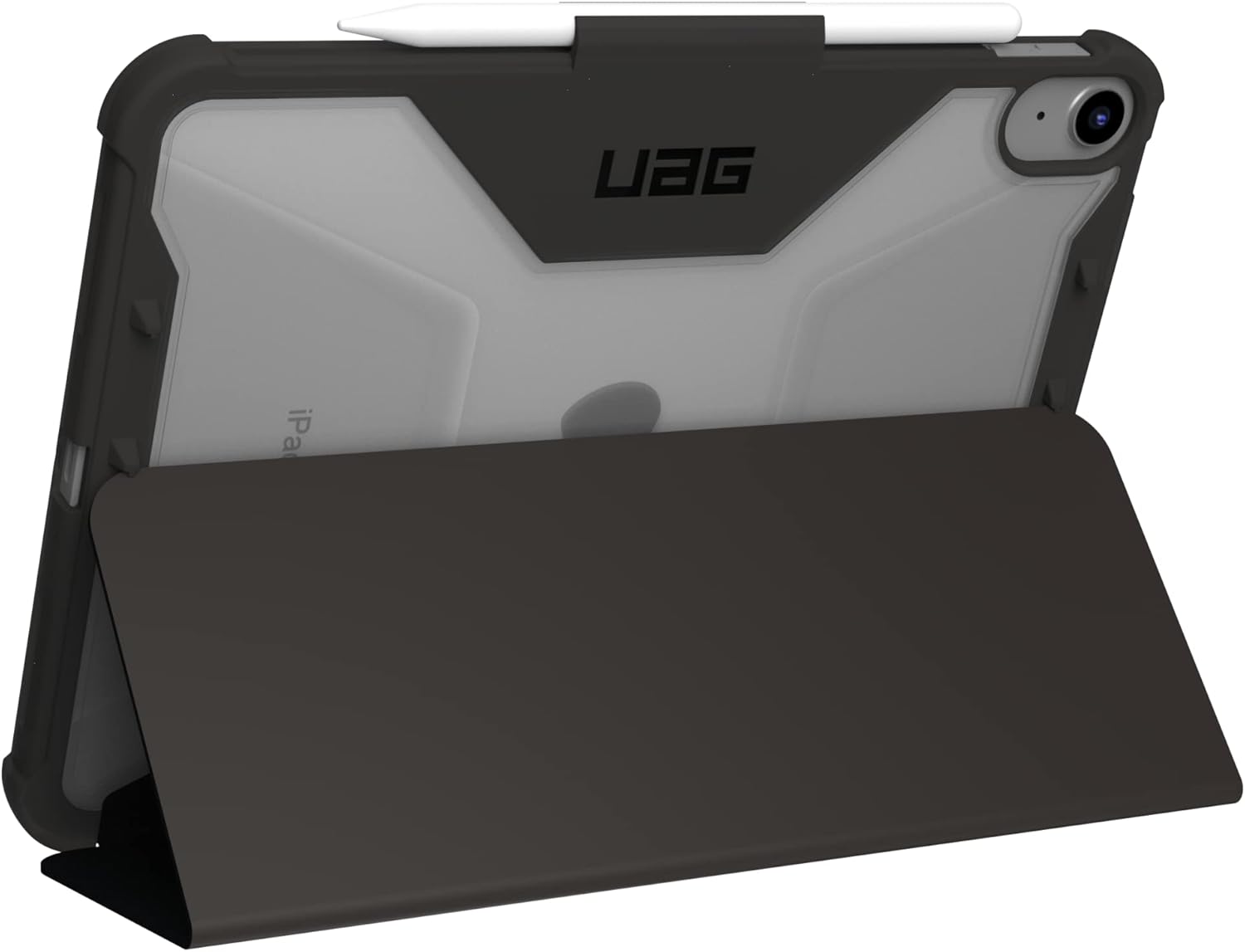 URBAN ARMOR GEAR UAG Designed for iPad 11" A16 11th Gen 2025, 10.9" 10th Gen 2022 Case A3354 A3355 A2696 - Rugged Protective Folio Cover w/Adjustable Stand & Pencil Holder, Plyo Clear Black/Ice