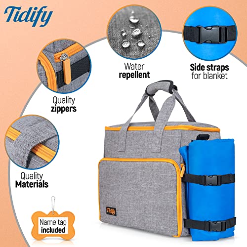 Dog Travel Bag Airline Approved Travel Set for Dog and Cat Tote Organizer with Multi Function Pockets , 2 Food… - Image 3